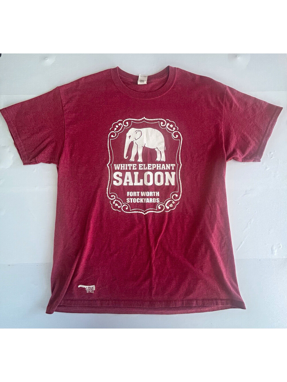 Vintage White Elephant Saloon Fort Worth T Shirt Large